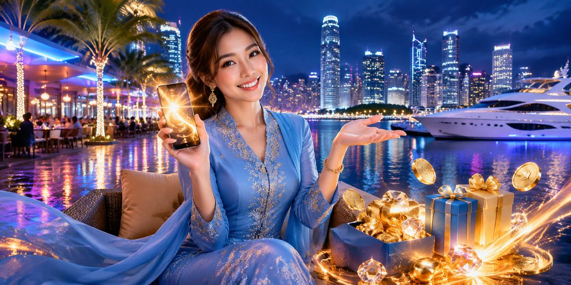 Bonus cashback Penang dengan pakaian baju kurung tradisional dalam suasana kasino moden 60an